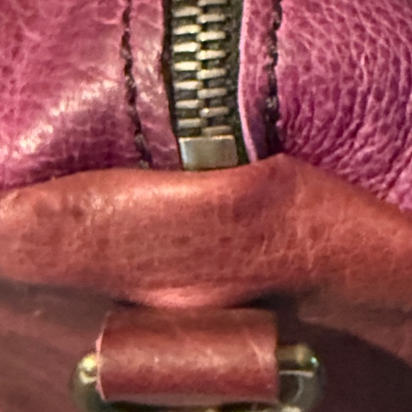 Grommets Leather Craft Mini Duffle Lot Of 2 Grape & Cobalt Leather - Picture 14 of 16